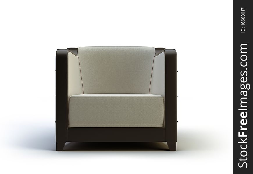 Modern 3d chair on the white background. Modern 3d chair on the white background