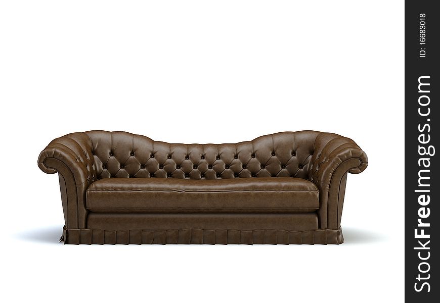 Classic 3d sofa on the white background. Classic 3d sofa on the white background