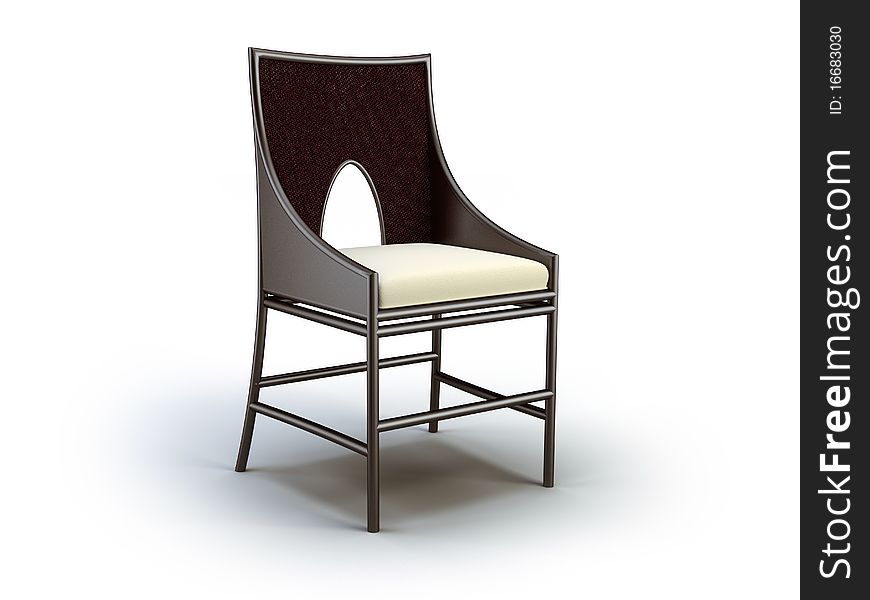 Modern 3d chair on the white background. Modern 3d chair on the white background