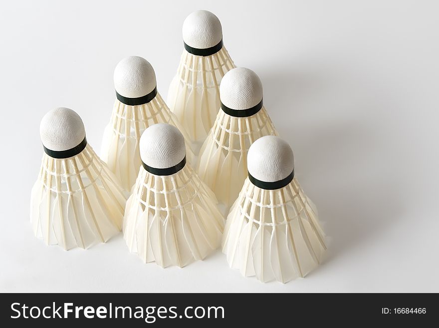 Group of white badminton shuttlecocks for your design. Group of white badminton shuttlecocks for your design