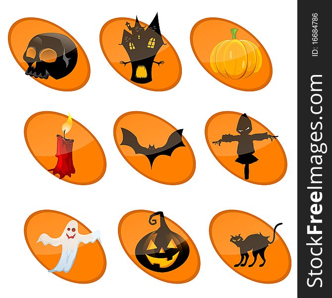 Illustration of different elements of halloween on isolated background. Illustration of different elements of halloween on isolated background