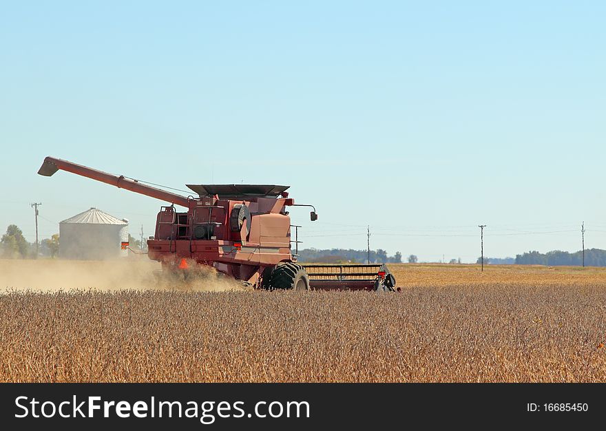 Harvesting Soybeans