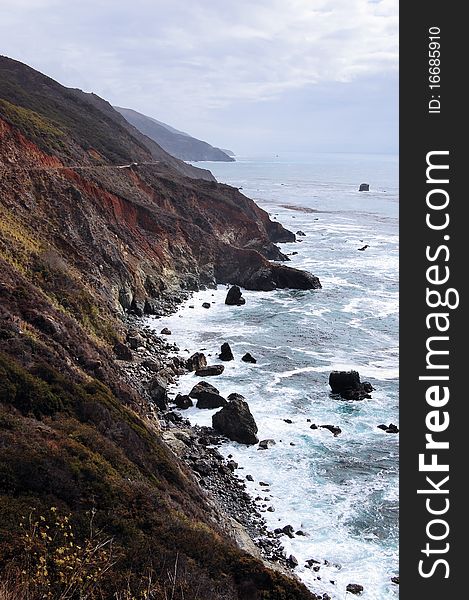 The Big Sur Coastline In California.