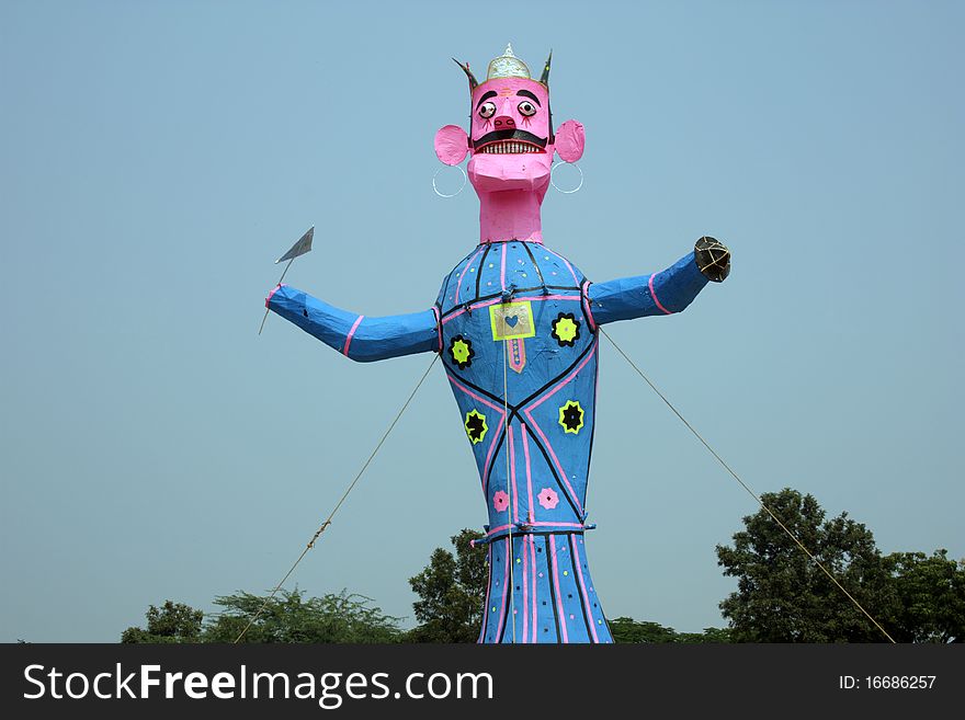 Meghnath effigy for dussehra festival in India. Meghnath effigy for dussehra festival in India