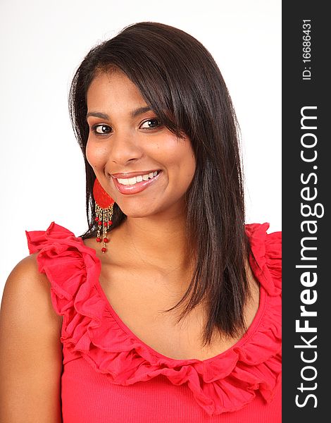 Classic Head Shot Of Beautiful Mixed Race Girl