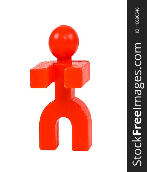 Red stylized man on white background