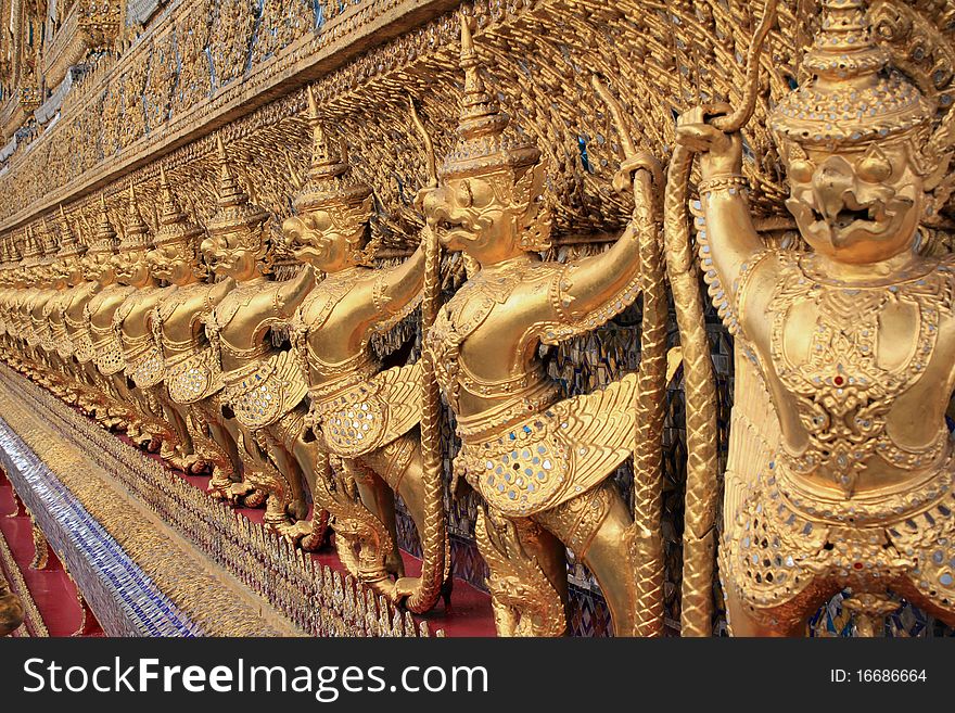 Golden Garuda at Wat Phra Keao Temple, Bangkok Thailand