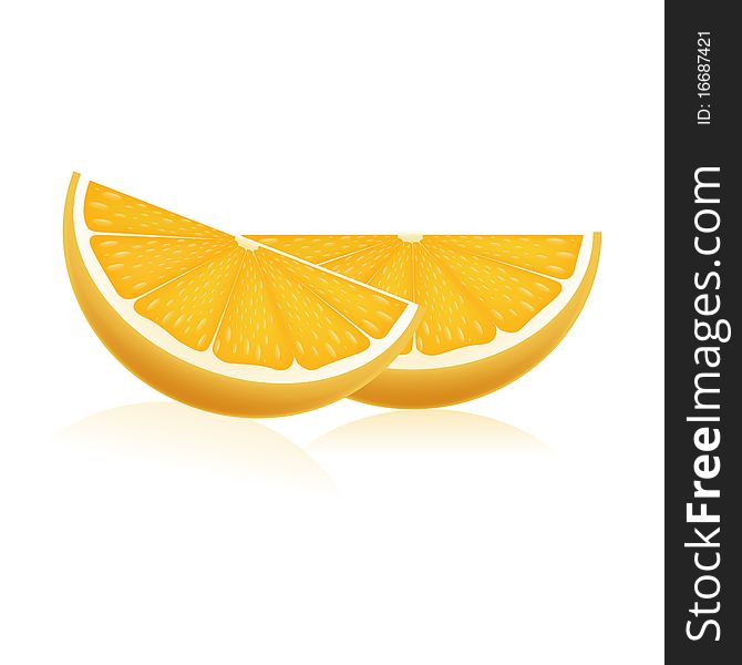 Illustration of orange slices on isolated background