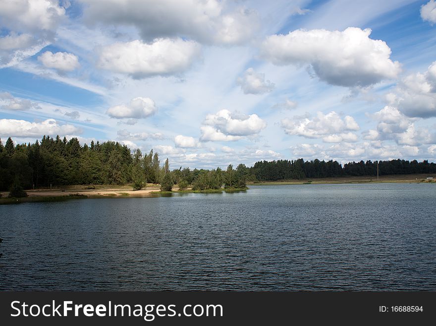 Landscape with lake and forest