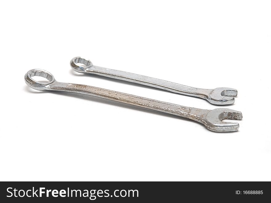 Two screw wrench on white background