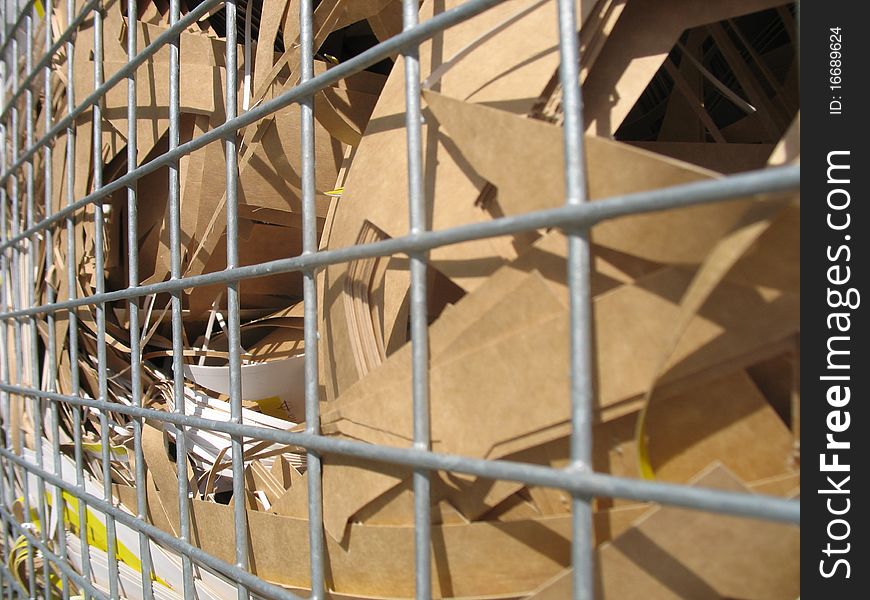 The Waste Paper Basket in front of a printing house warehouse