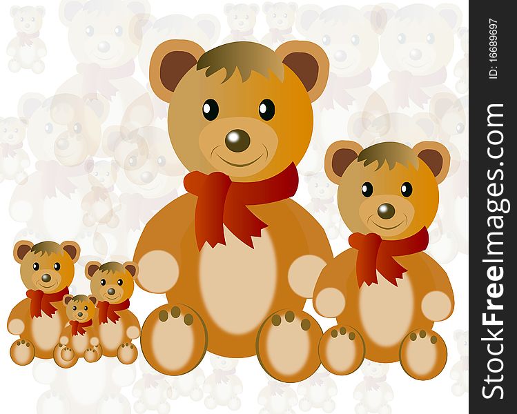 Nursery toy plush teddy bear. Nursery toy plush teddy bear