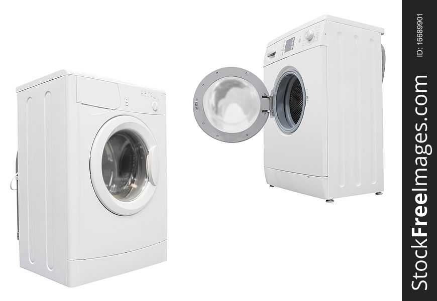 The image of washers under the white background