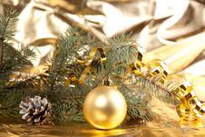 Golden Christmas Ball Stock Photos Golden Christmas Ball Stock Photos