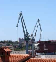 Marine Cargo Port. Cranes. Croatia Stock Photography Marine Cargo Port. Cranes. Croatia Stock Photography