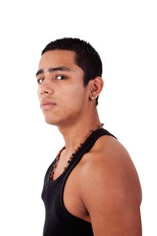 Young And Handsome Latin Man, Serious Royalty Free Stock Photography Young And Handsome Latin Man, Serious Royalty Free Stock Photography