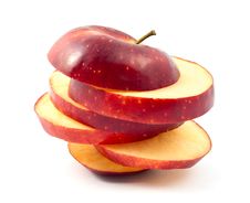Chopped Red Apple Slices Royalty Free Stock Photo