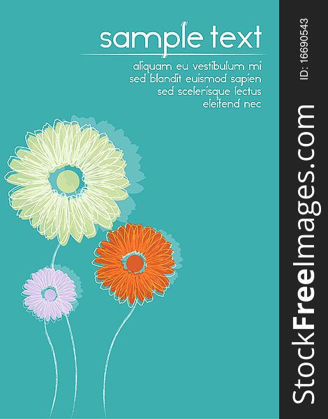 Illustration of floral background with sample text. Illustration of floral background with sample text