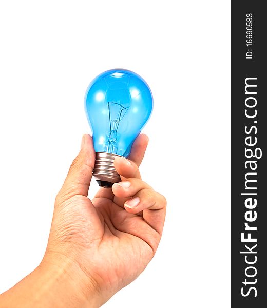 Lightbulb in a hand isolated on white background. Lightbulb in a hand isolated on white background.