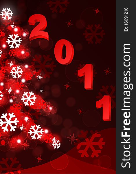Christmas background - year 2011 and christmas tree