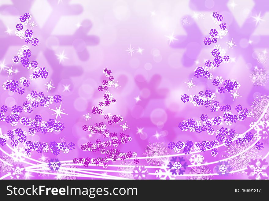 Christmas background - christmas tree from snowflakes