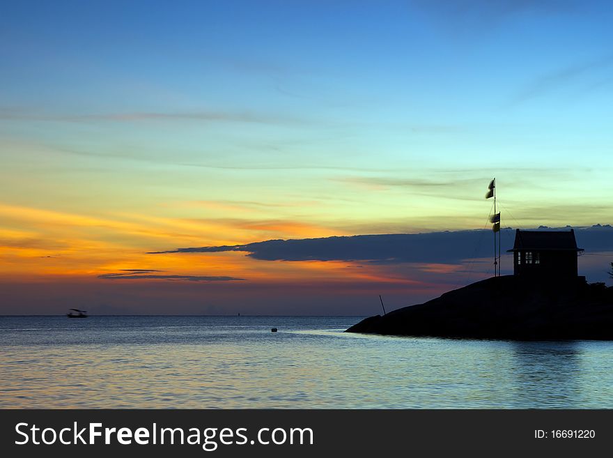 The fishing boat that go out to fish early in the morning , at Huahin beach , Thailand ,. The fishing boat that go out to fish early in the morning , at Huahin beach , Thailand ,