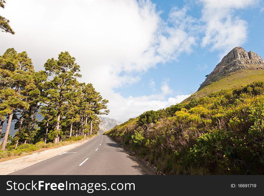 Lions Head to the right of Table Mountain in Cape Town. Lions Head to the right of Table Mountain in Cape Town.