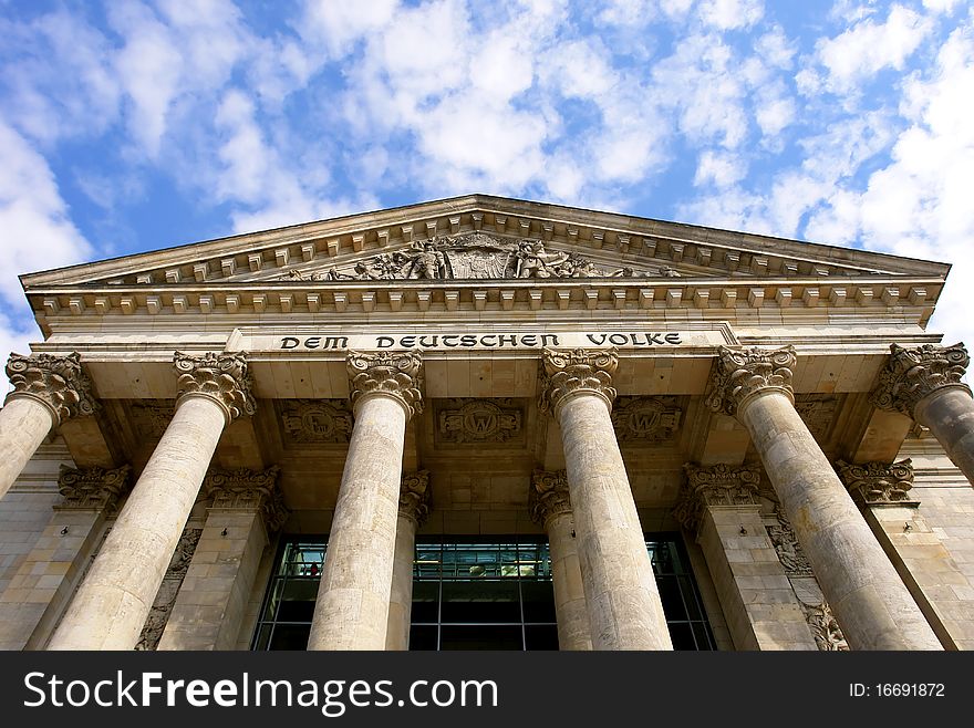 Detail of The Reichstag, the German Parliament, in Berlin, Germany