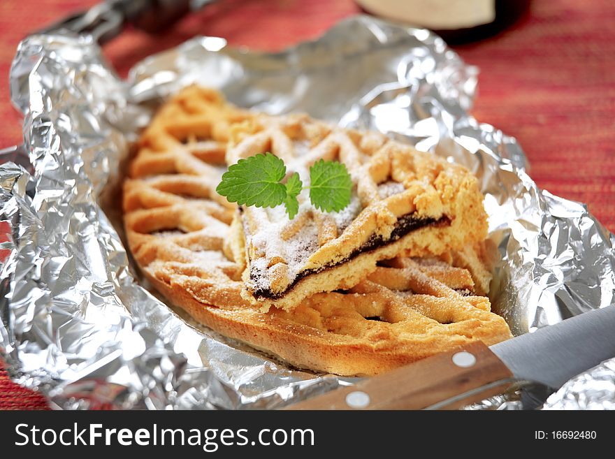 Lattice topped tart with fruit preserve filling