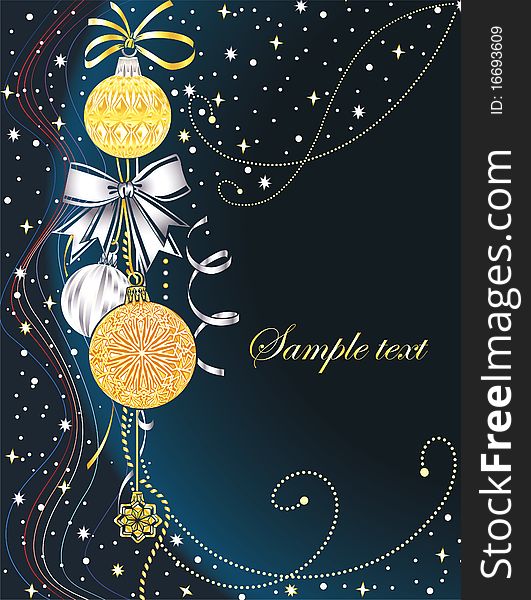 Background with elegant Christmas decorations - vector illustration. Background with elegant Christmas decorations - vector illustration