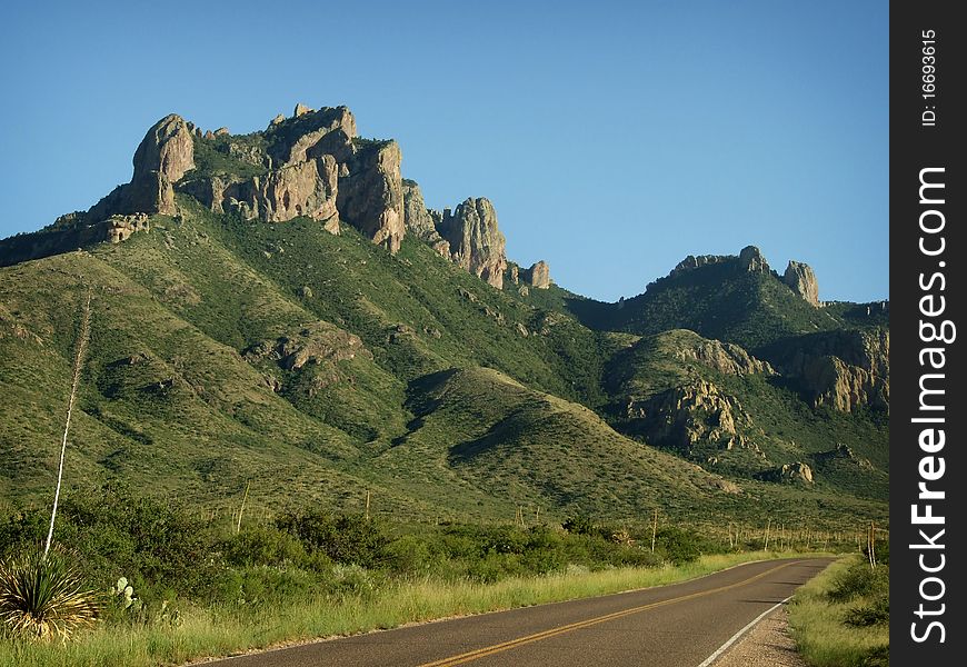 Big Bend Mountains in Texas, taken driving into the park. Big Bend Mountains in Texas, taken driving into the park.