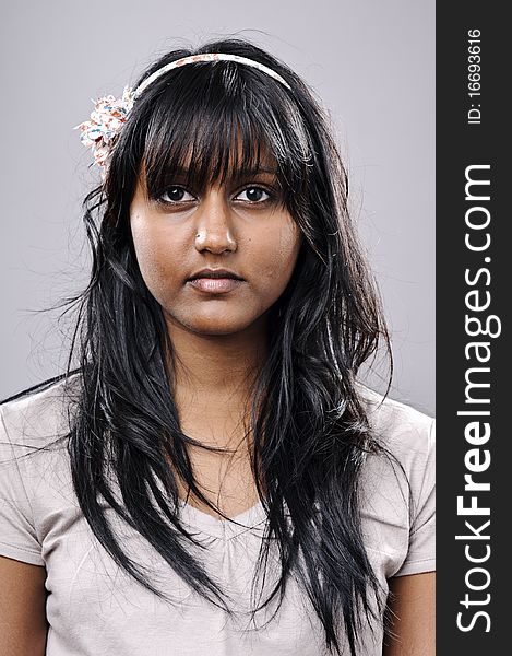 Young attractive Indian girl, highly detailed portrait