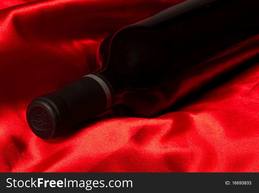 Bottle with red wine