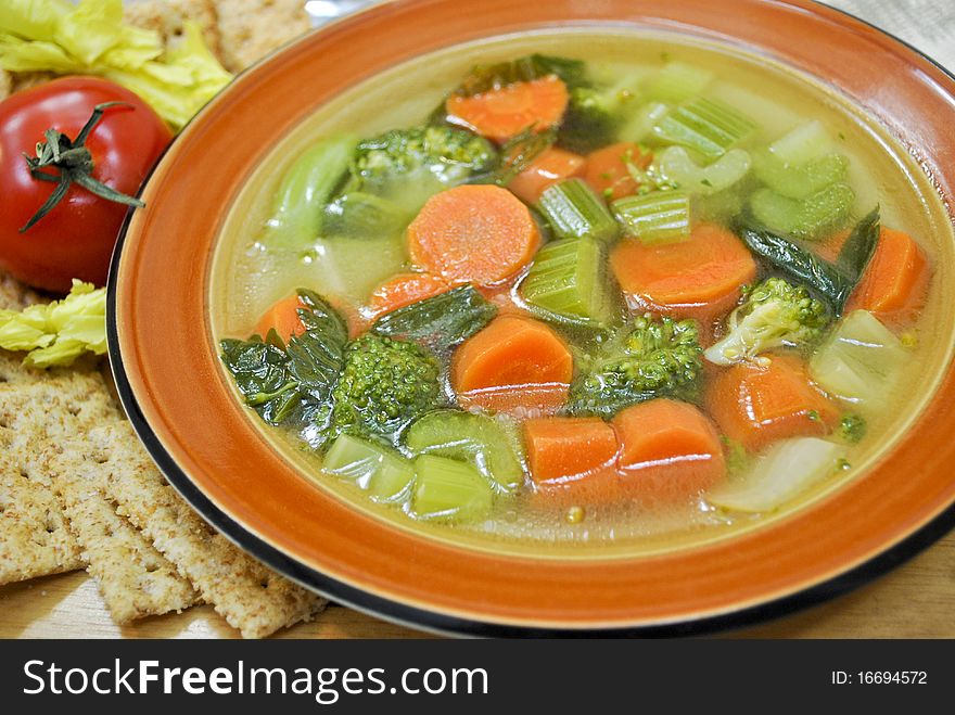 Delicious soup with fresh vegetable. Delicious soup with fresh vegetable