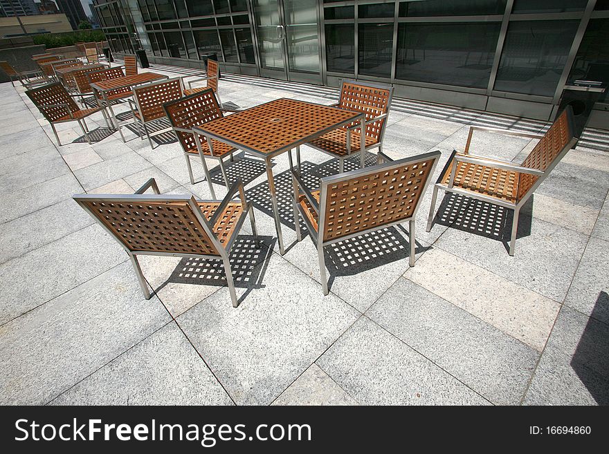 Chairs on the terrace of hotel