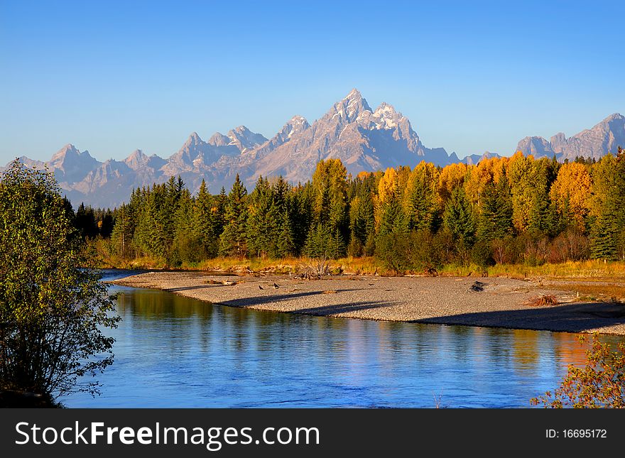 Scenic landscape of Grand tetons national park