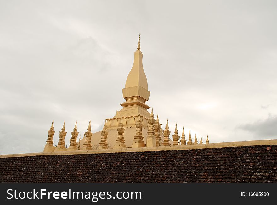 Golden pagoda at Viang Chan,Laos.