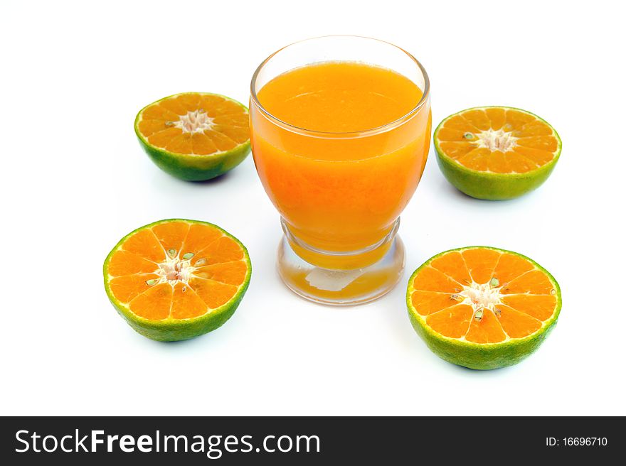 Orange juice Isolated on white.