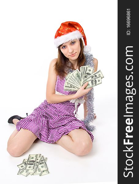 Smiling Girl With Dollars