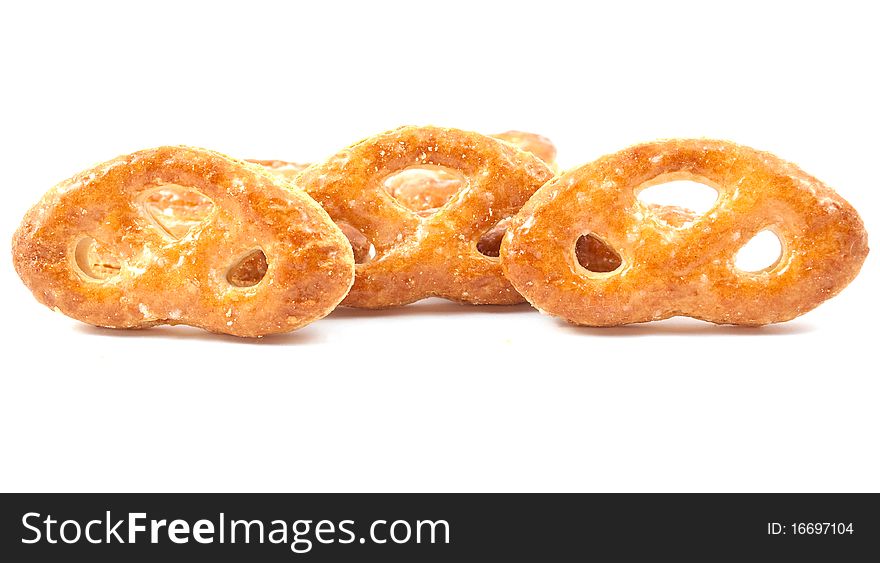 Pretzel on a white background