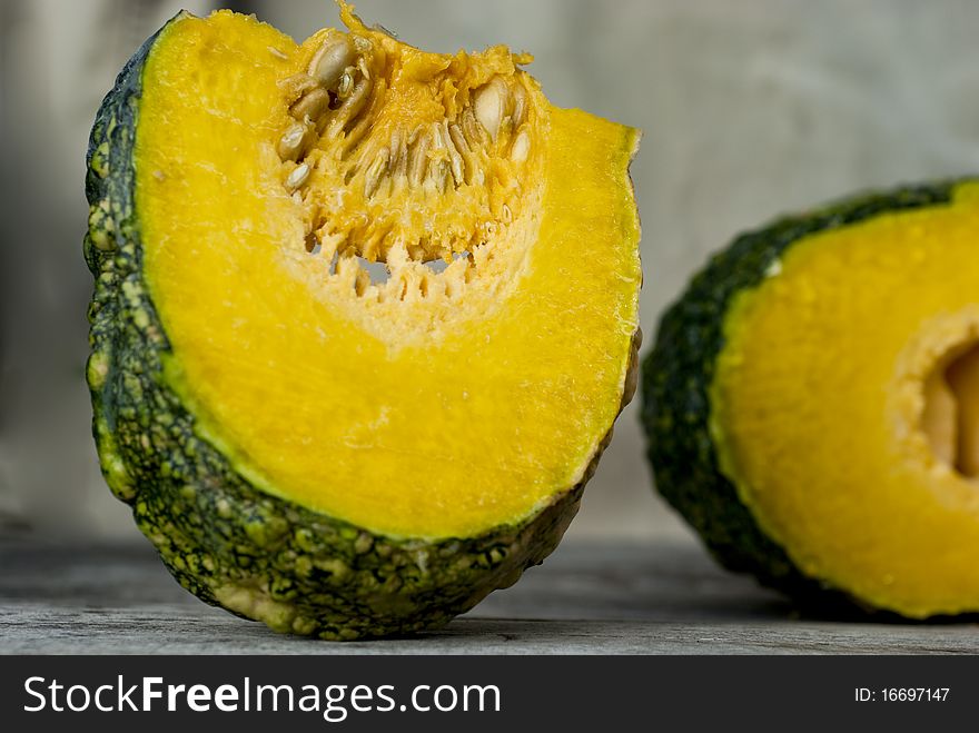 Close up of pumpkin slices