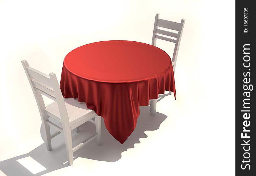 Table and chairs - this is a 3d render illustration