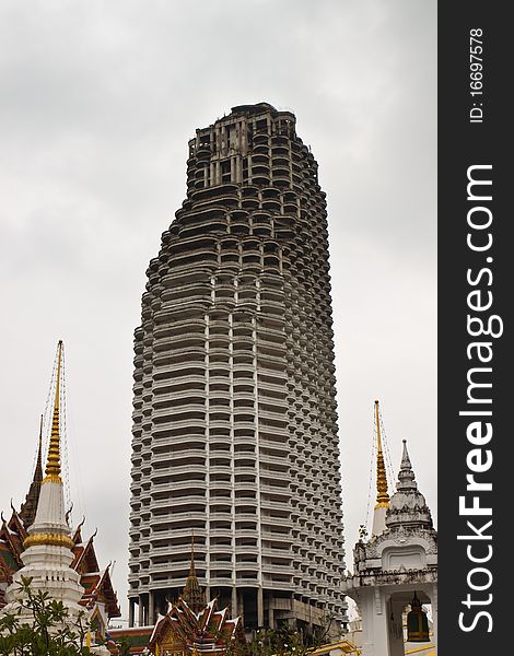 Old building around thai temples