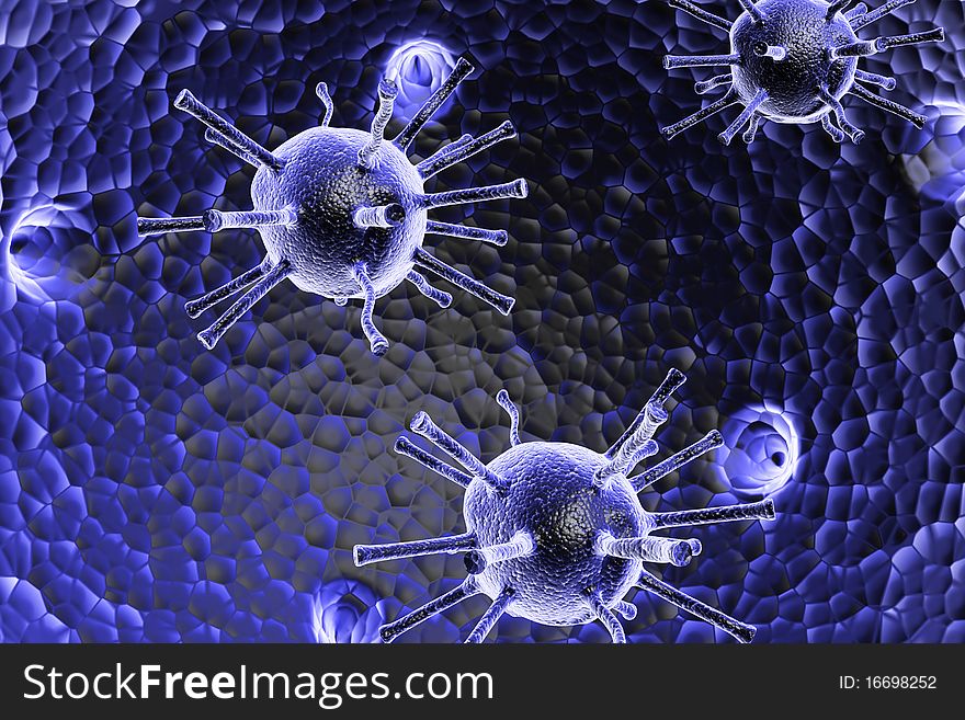 3d rendering of virus in attractive background