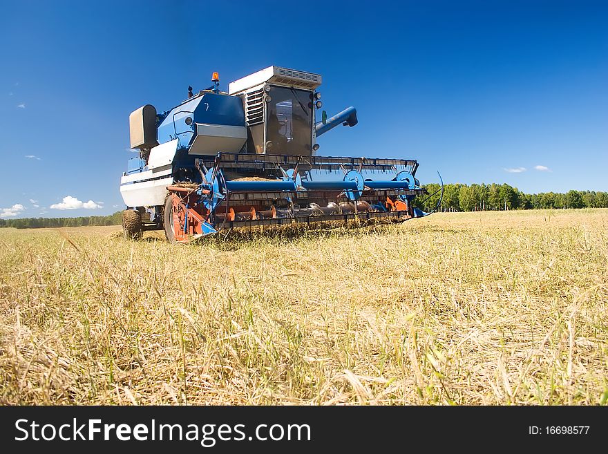 Combine in the field during harvesting