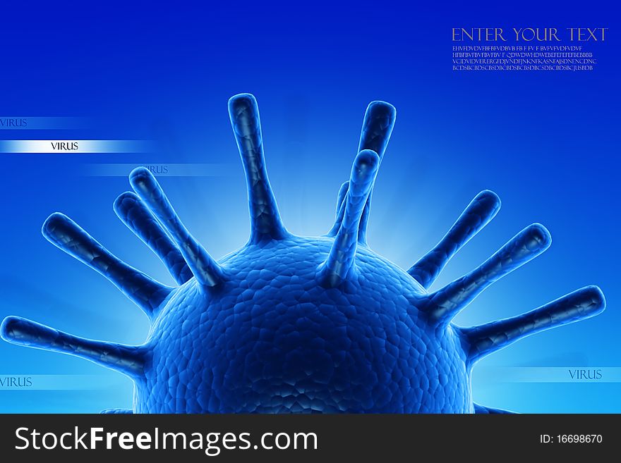 Conceptual virus illustration in abstract background