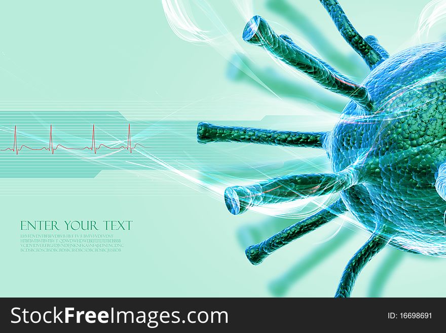 Conceptual virus illustration in abstract design