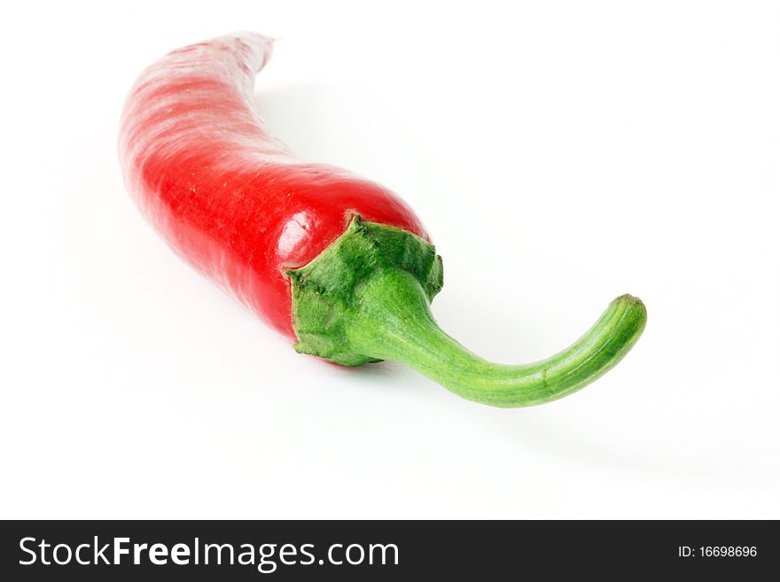 Red  chili pepper on a white background. Red  chili pepper on a white background