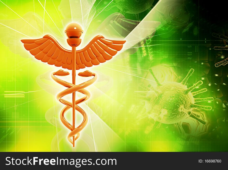 Symbol of medicine in digital background