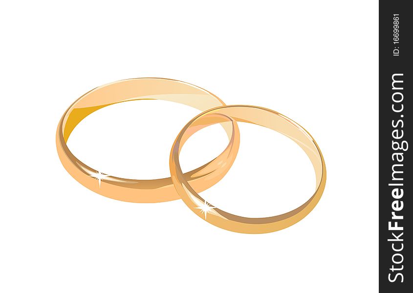 Two wedding rings isolated, illustration